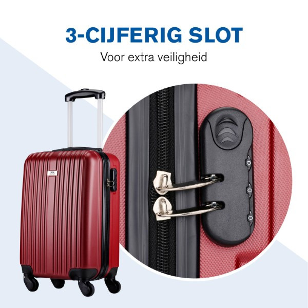 Kofferset | Slazenger | 2-delig (Hand- en ruimbagage, Rood)